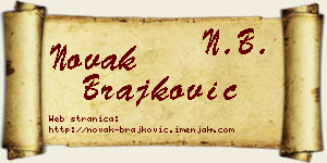 Novak Brajković vizit kartica